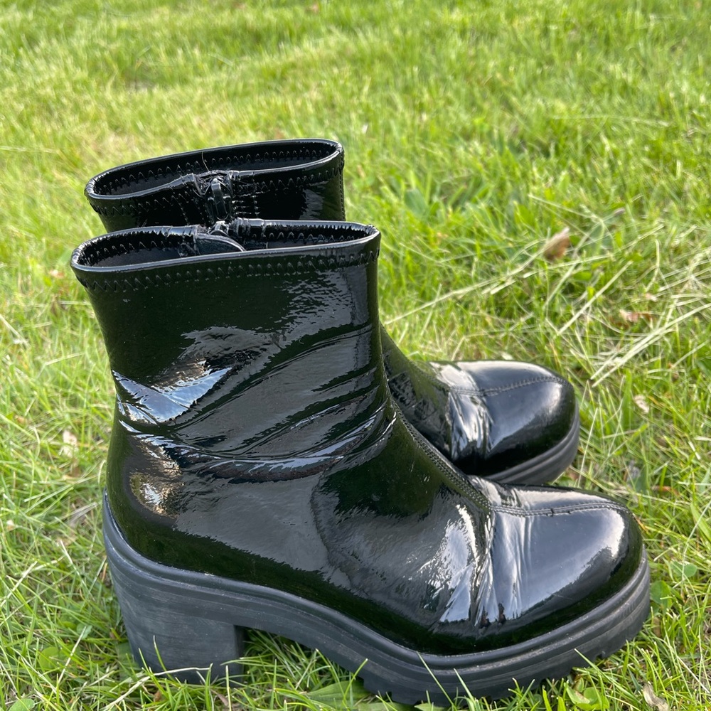 Jeffrey Campbell Black Heeled Boots with Chunky Platform